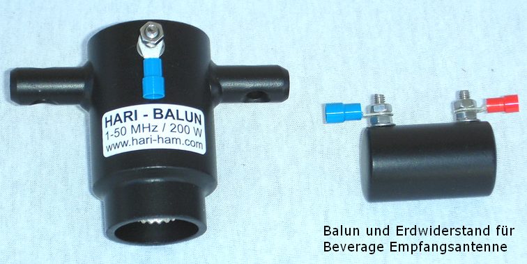 Bild: Beverage Balun und Widerstand